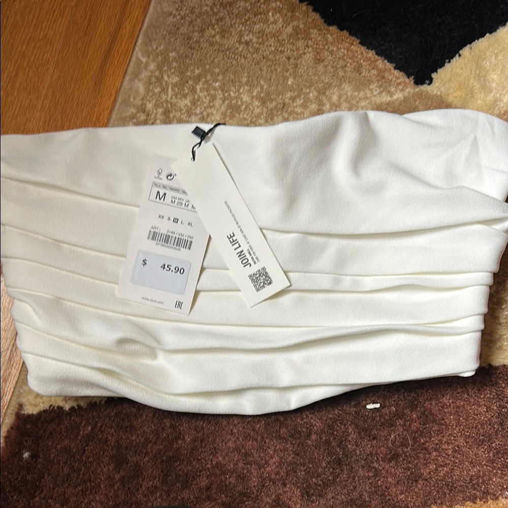 White Strapless Top